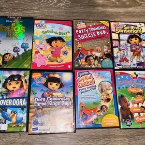 A Bug's Life, Dora, Baby First, Potty Training Educational shows & movies 8 DVDs